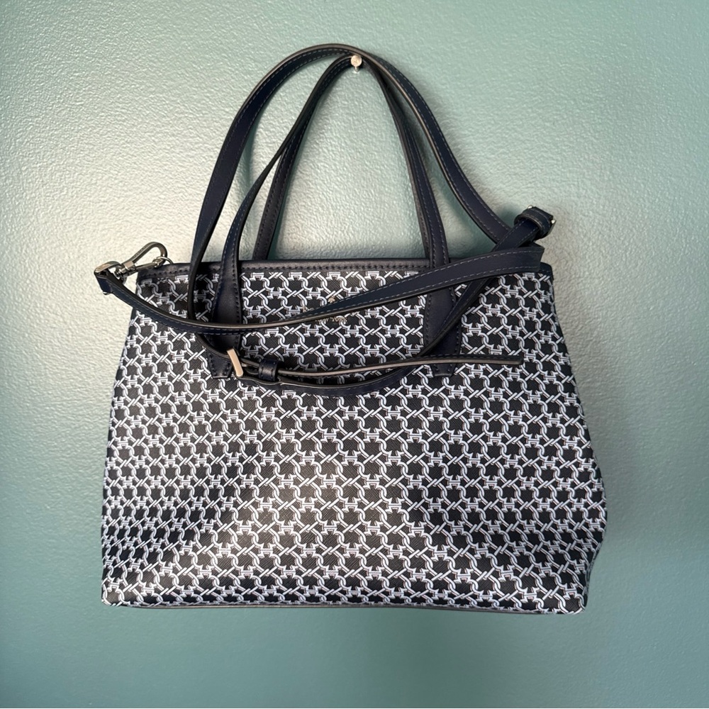 Kate Spade New York Spade Link Multi Blue Tote Purse Handbag 11 1/2” X 8 1/2”